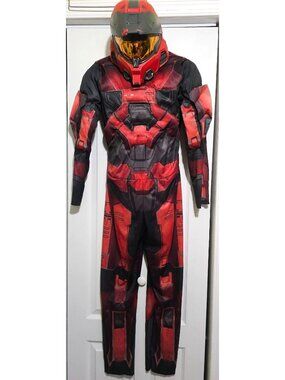 Halo Infinite Red Spartan Muscle Costume Boys 14-16 Mask Boys Halloween Gaming